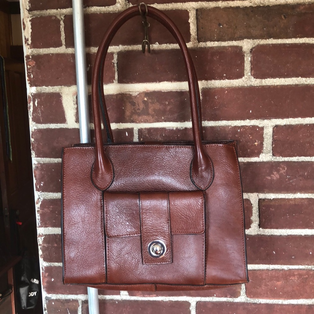 Wilsons Leather Tote with Front Pocket